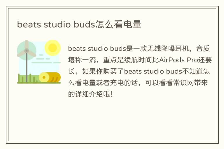 beats studio buds怎么看电量